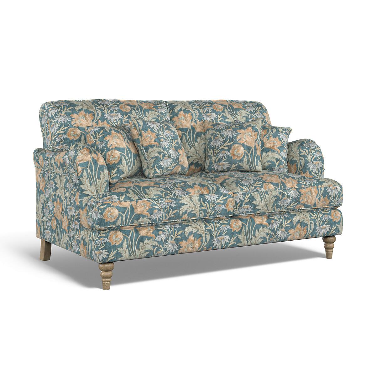 Emeline Floral Chenille 2 Seater Sofa with Oak Feet – image 2