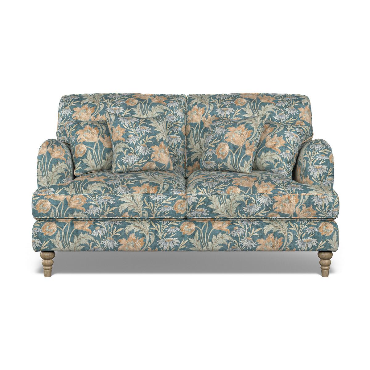 Emeline Floral Chenille 2 Seater Sofa with Oak Feet – image 3