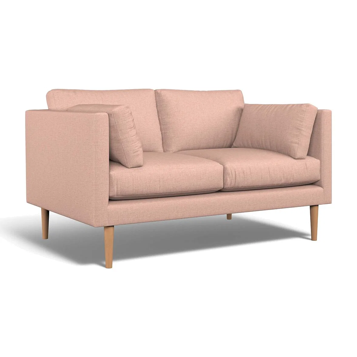 Gabriela Modern Soft Brushed 2 Seater Feather Sofa with Light Wood Legs – image 1