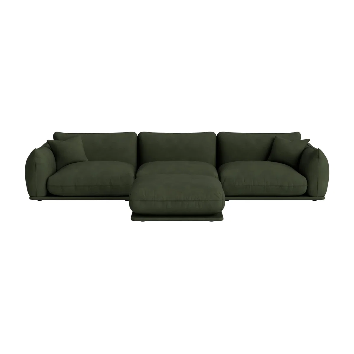 Blockbuster Modular Sofa with Footstool, Large (Woody Walk Clever Cotton) – image 1