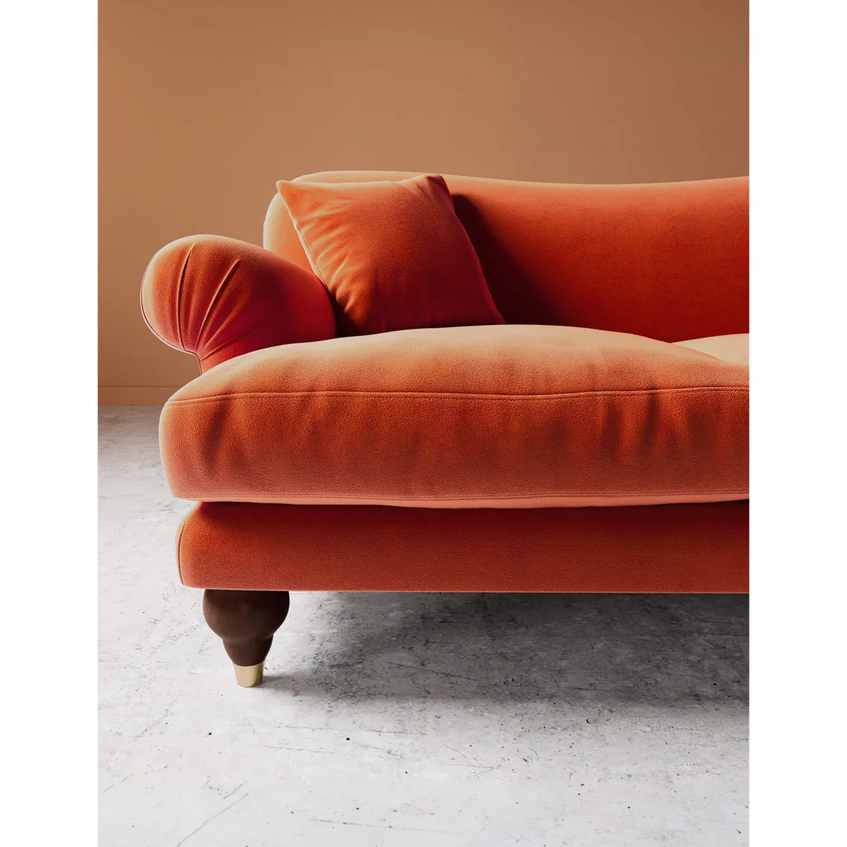Swoon Willows Easy Velvet 2 Seater Sofa Orange – image 3