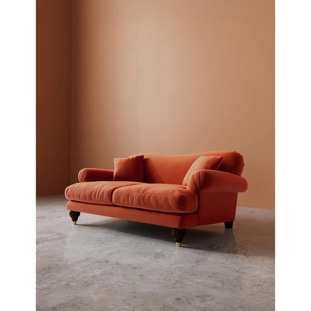 Swoon Willows Easy Velvet 2 Seater Sofa Orange – image 5