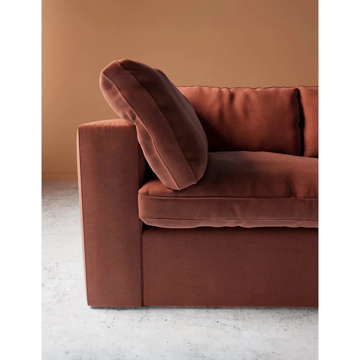 Swoon Velvet 2 Seater Sofa Brown – image 2