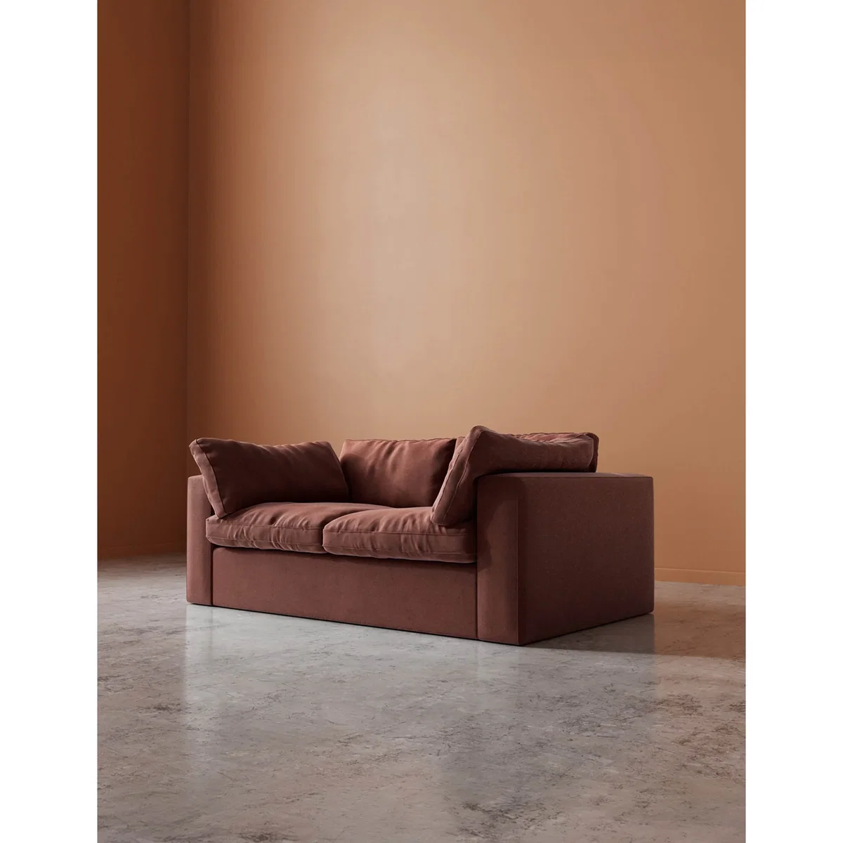 Swoon Velvet 2 Seater Sofa Brown – image 5