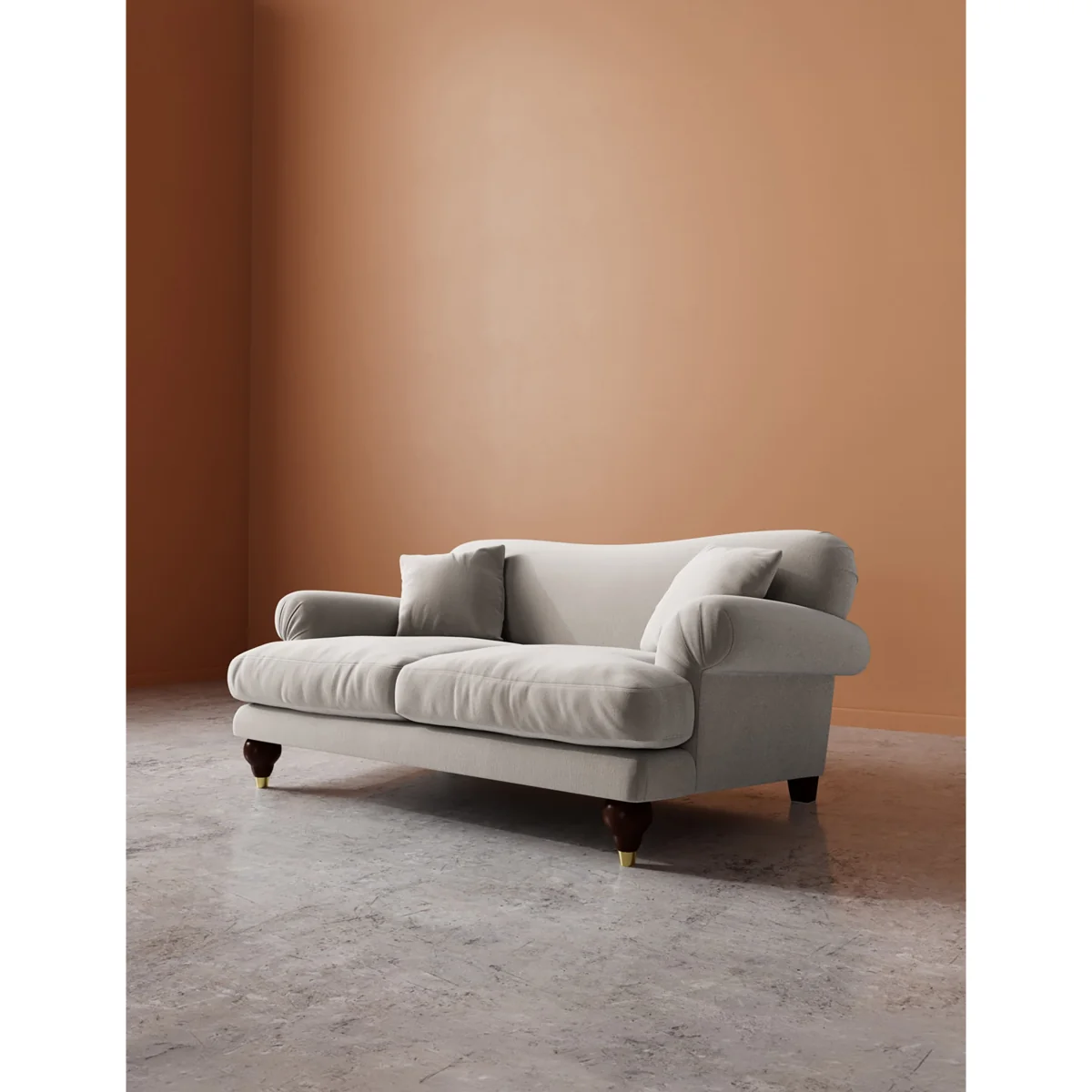 Swoon Willows Crushed Velvet 2 Seater Sofa Dark Orange – image 6