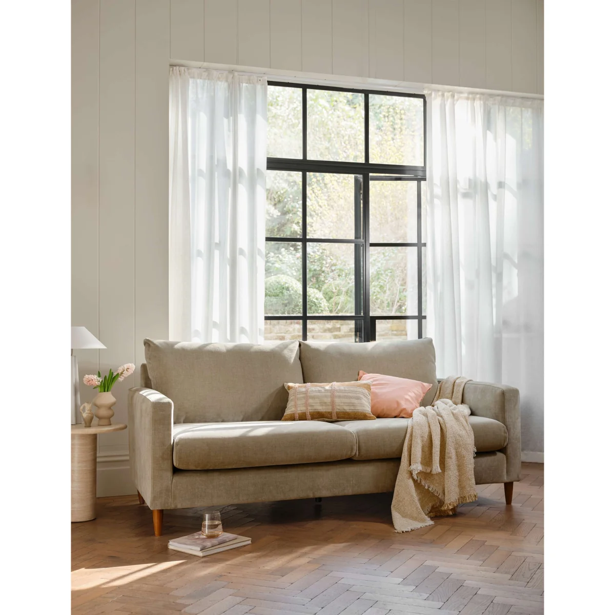 BARKER AND STONEHOUSE Todd Chenille 3 Seater Sofa Pink – image 2