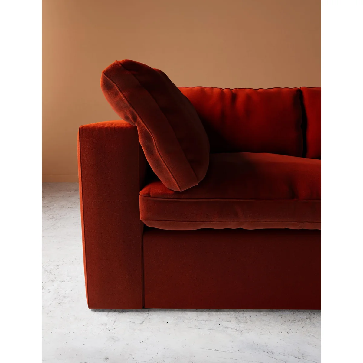 Swoon Crushed Velvet 2 Seater Sofa Red – image 2