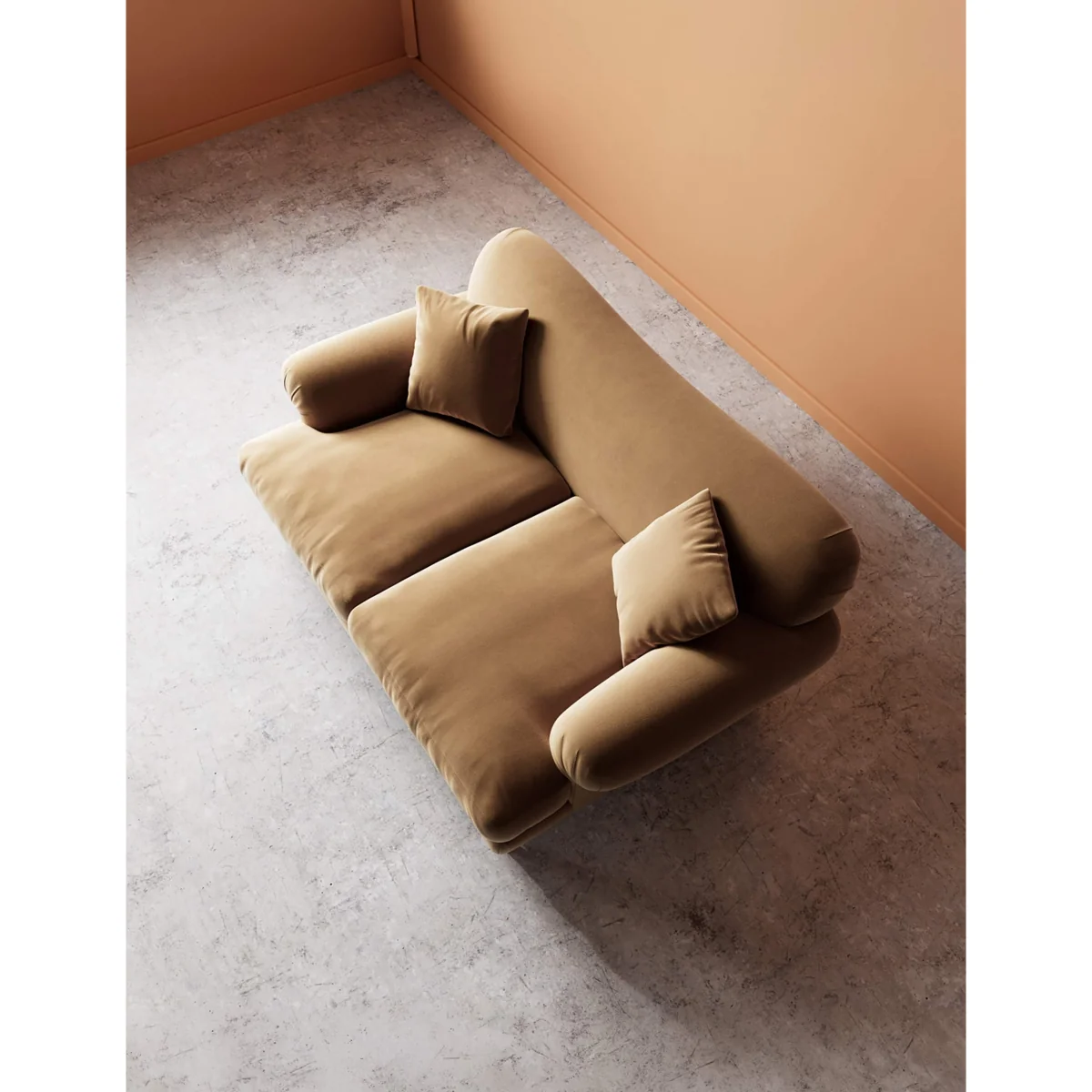 Swoon Willows Easy Velvet 2 Seater Sofa Tan – image 4
