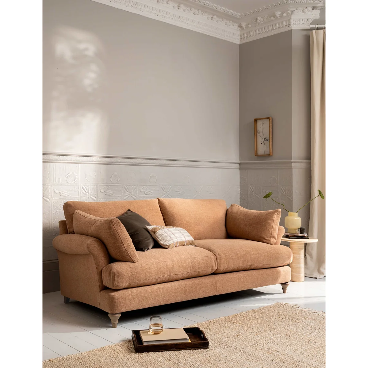 BARKER AND STONEHOUSE Isla Fabric Extra Large 3 Seater Sofa Khaki – image 2
