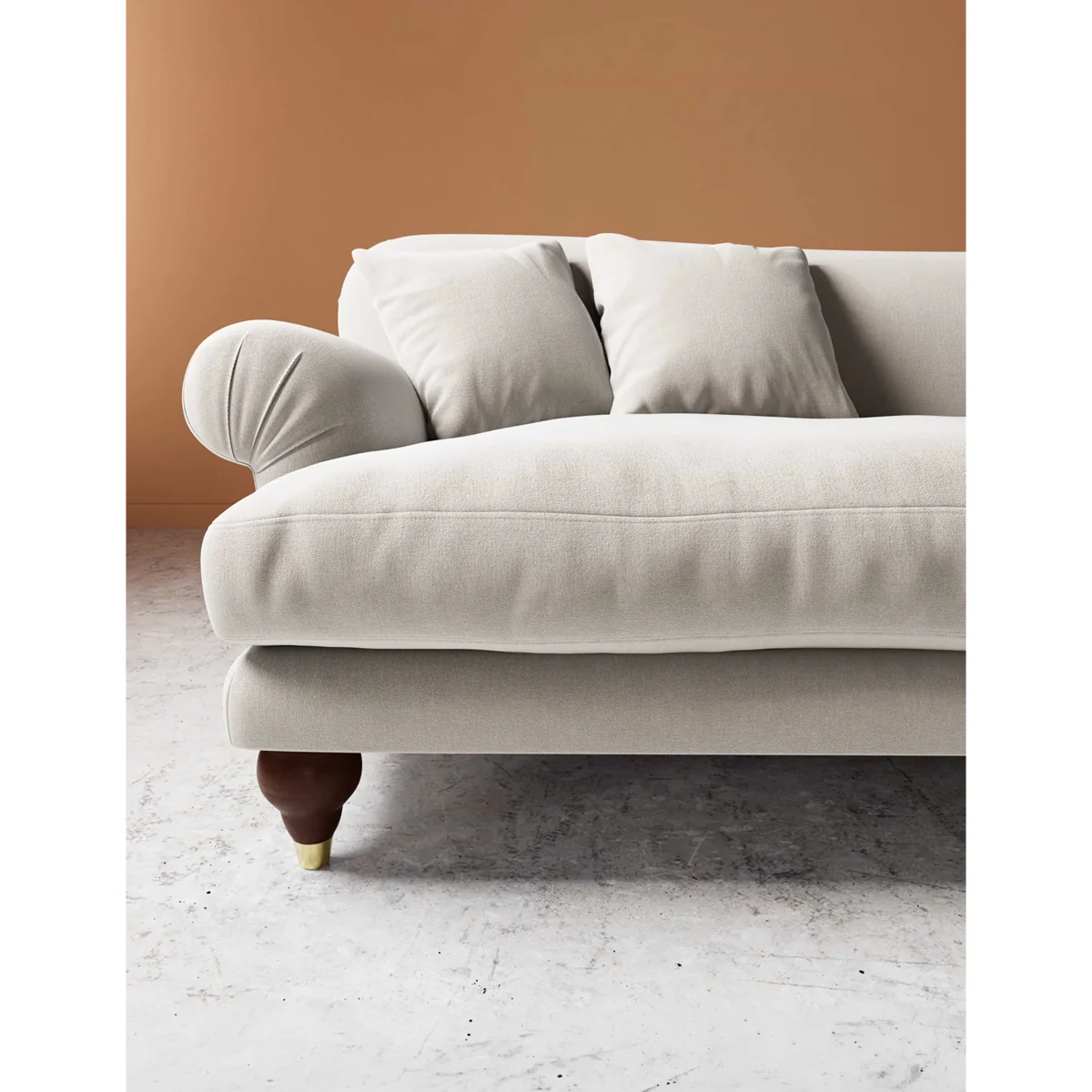 Swoon Willows Crushed Velvet 3 Seater Sofa Cream – image 2