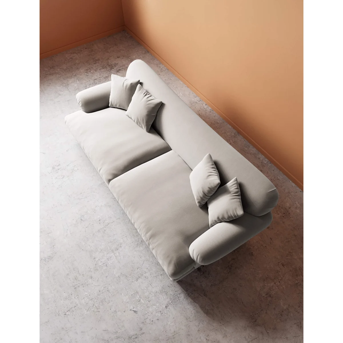 Swoon Willows Crushed Velvet 3 Seater Sofa Cream – image 4