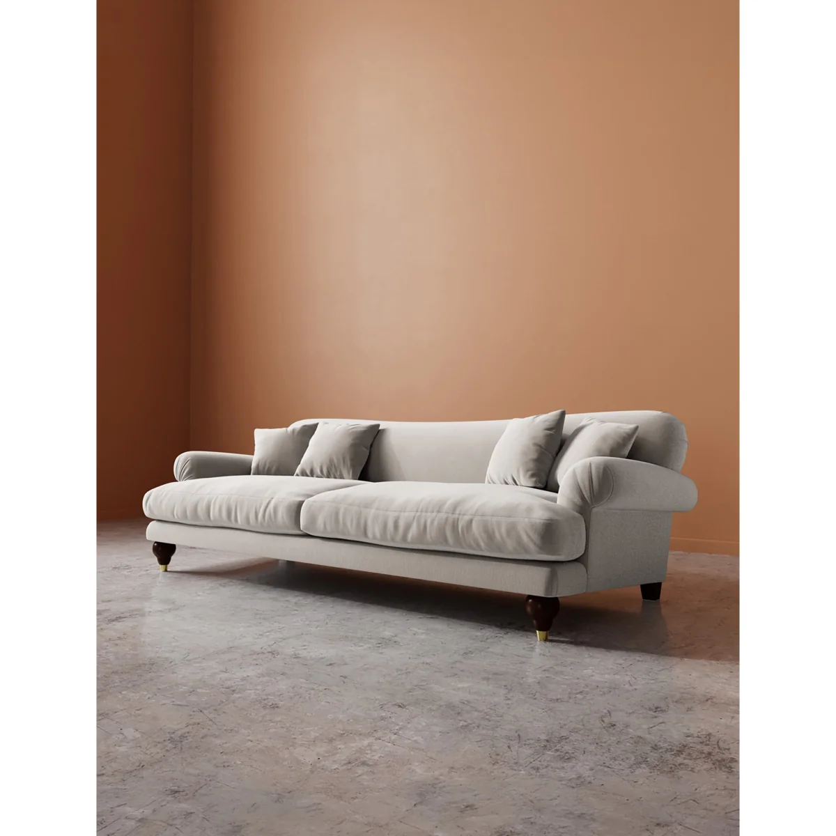 Swoon Willows Crushed Velvet 3 Seater Sofa Cream – image 5