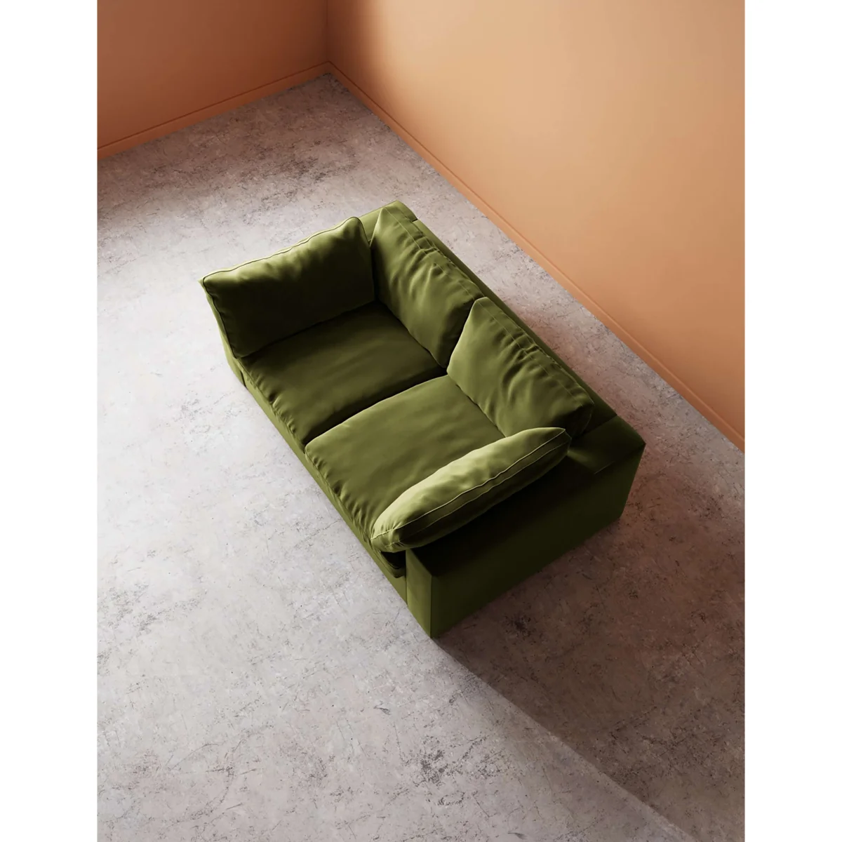 Swoon Velvet 2 Seater Sofa Green – image 4