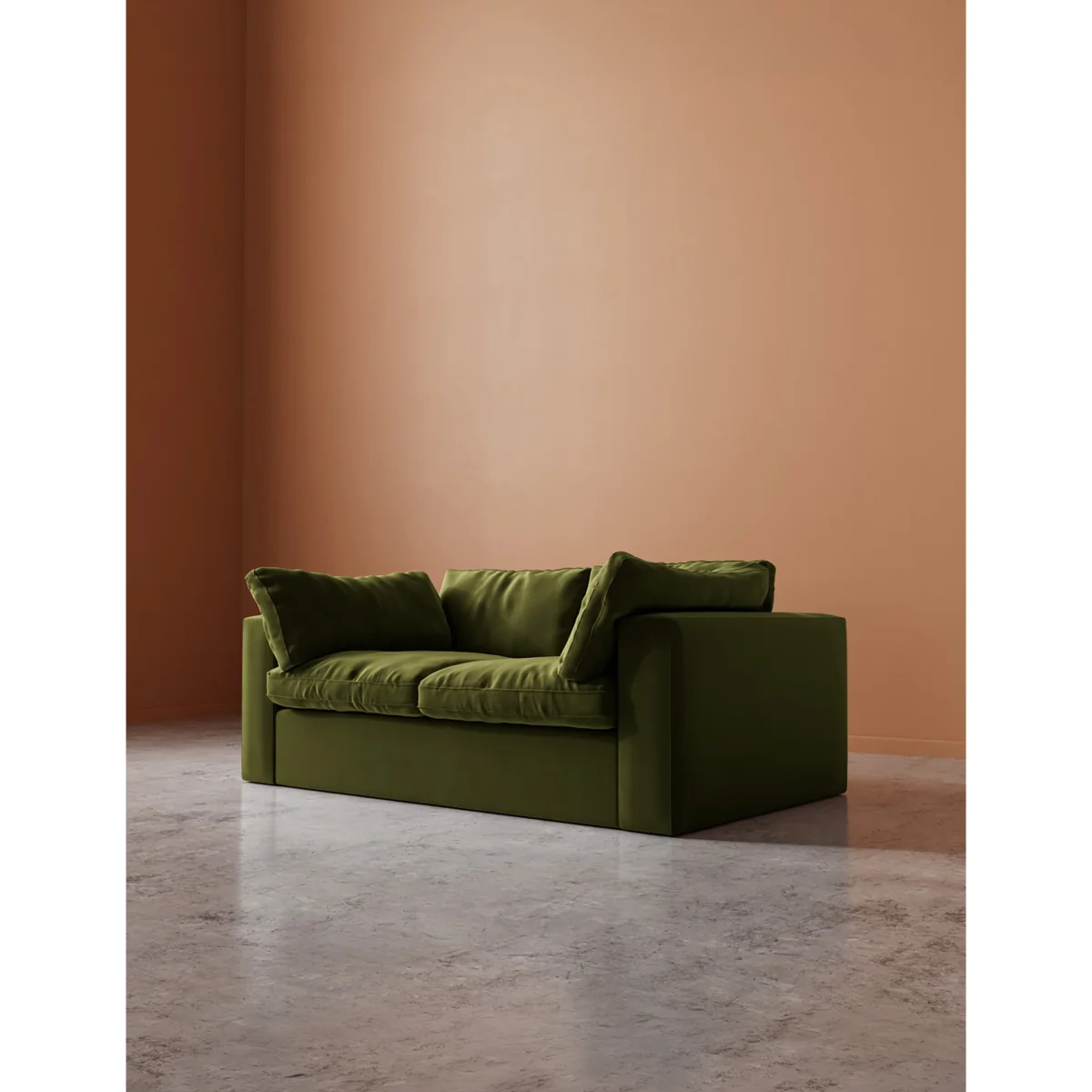 Swoon Velvet 2 Seater Sofa Green – image 5