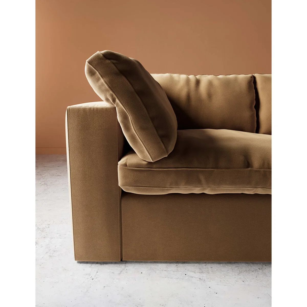 Swoon Velvet 2 Seater Sofa Tan – image 2