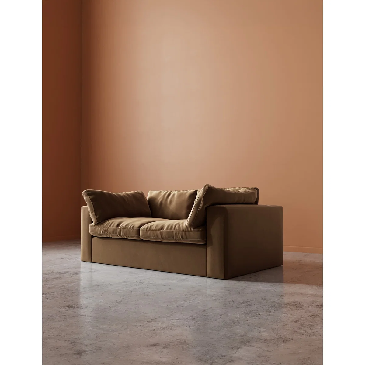 Swoon Velvet 2 Seater Sofa Tan – image 5