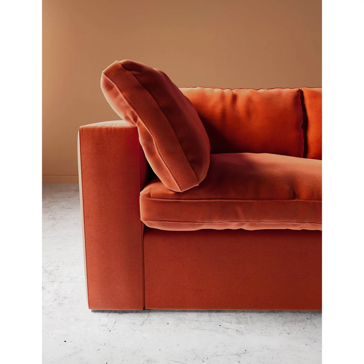 Swoon Velvet 2 Seater Sofa Orange – image 2