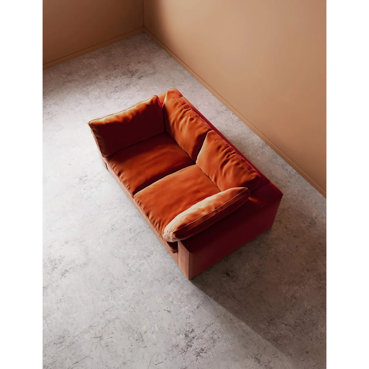 Swoon Velvet 2 Seater Sofa Orange – image 4