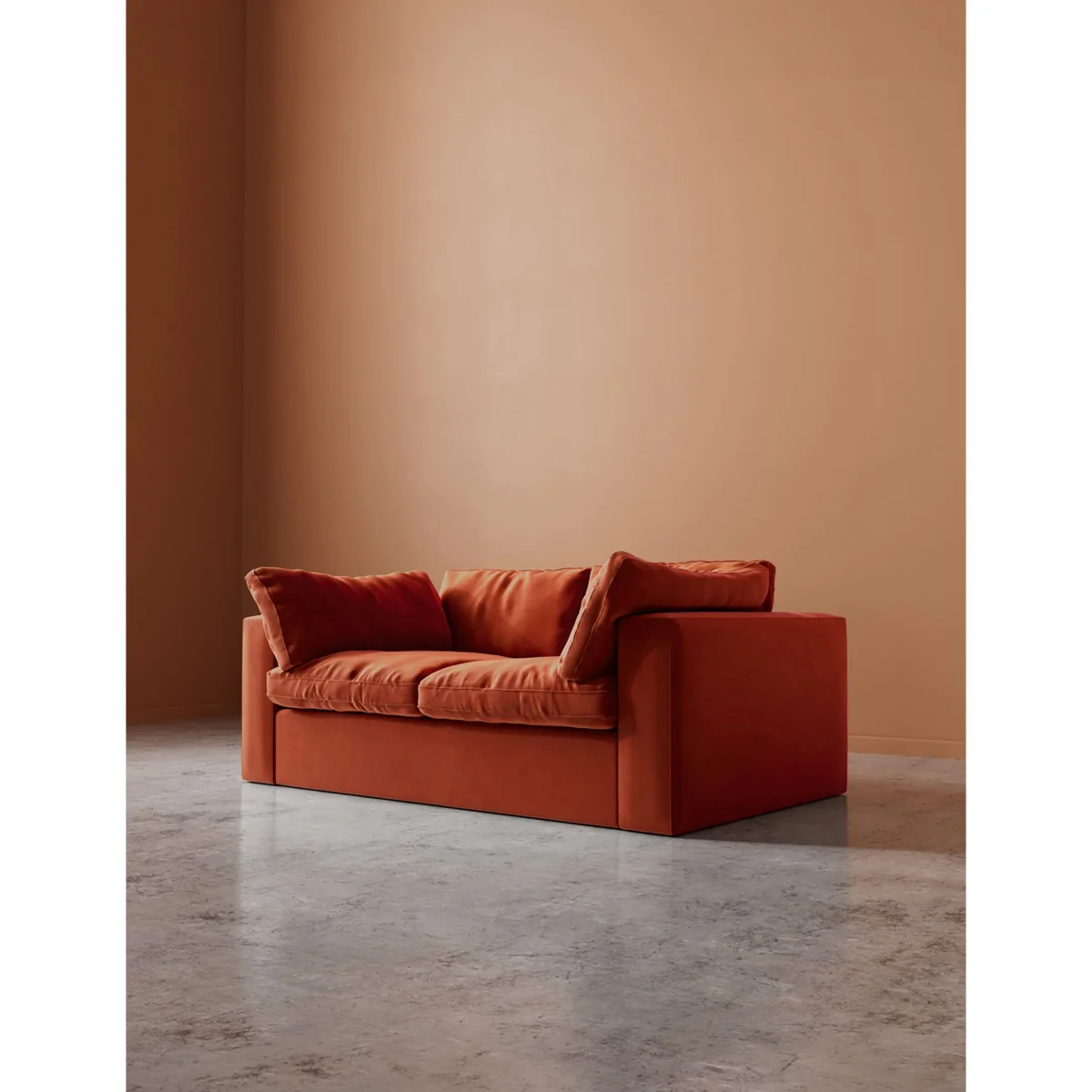 Swoon Velvet 2 Seater Sofa Orange – image 5