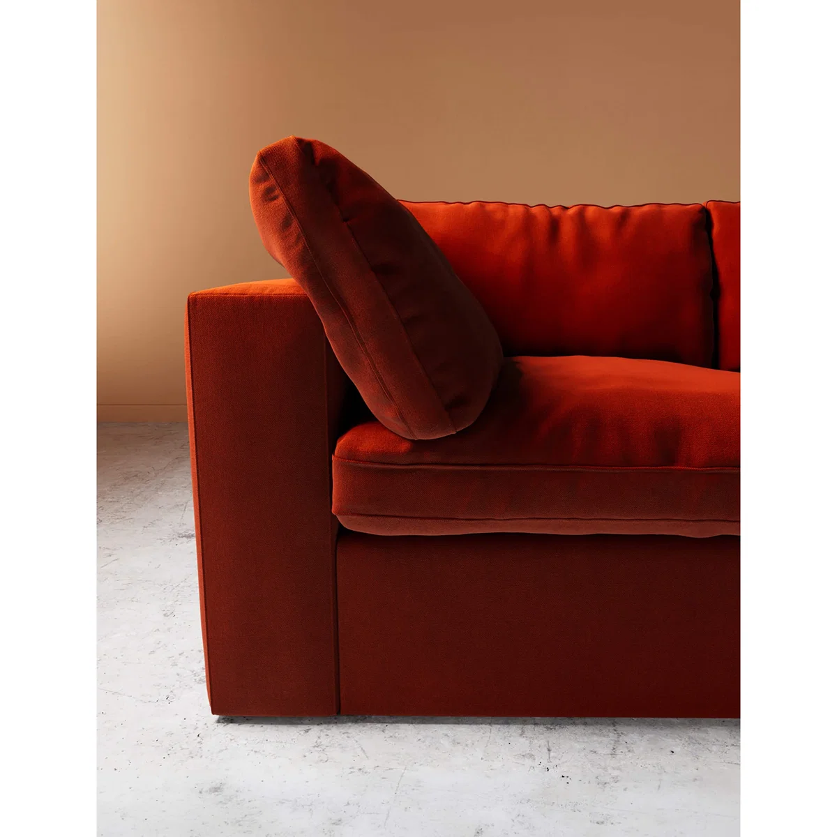 Swoon Crushed Velvet 3 Seater Sofa Red – image 2