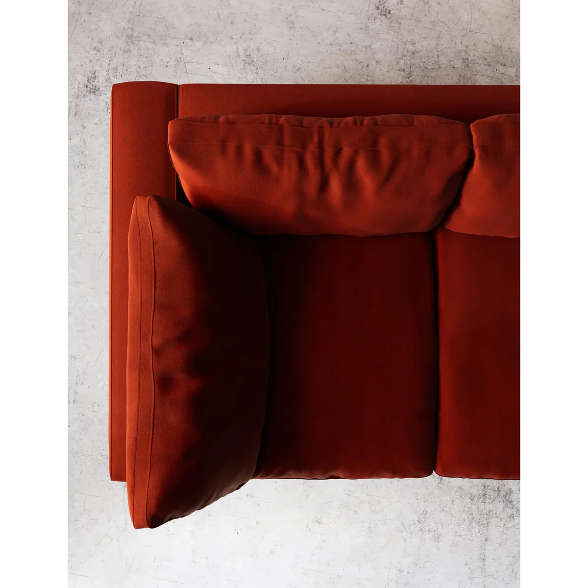 Swoon Crushed Velvet 3 Seater Sofa Red – image 3