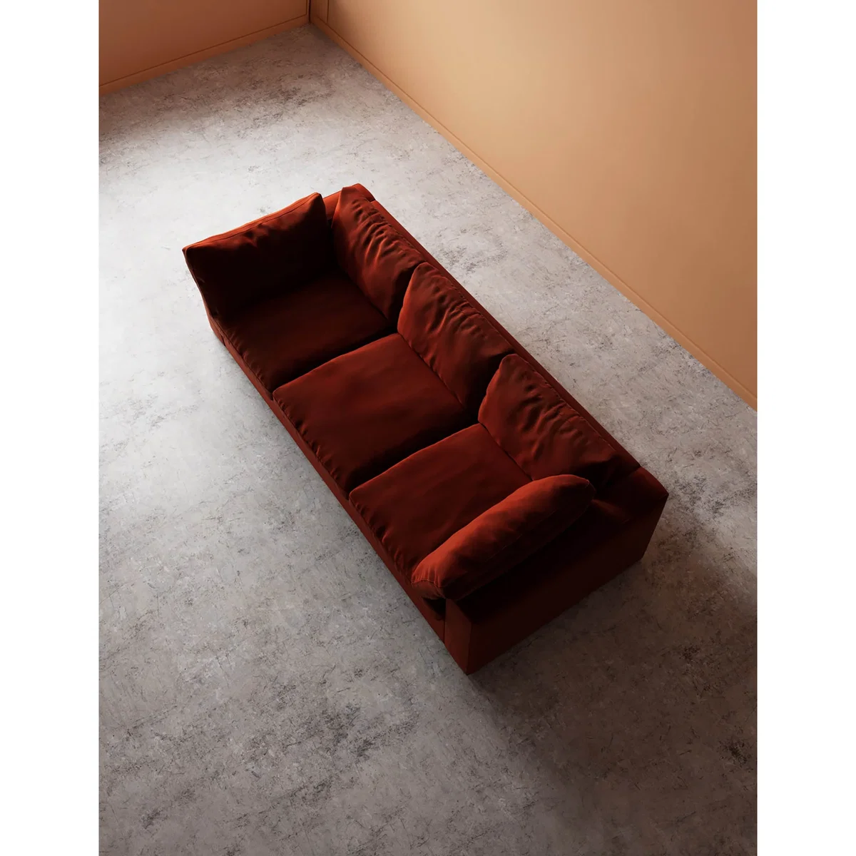 Swoon Crushed Velvet 3 Seater Sofa Red – image 4