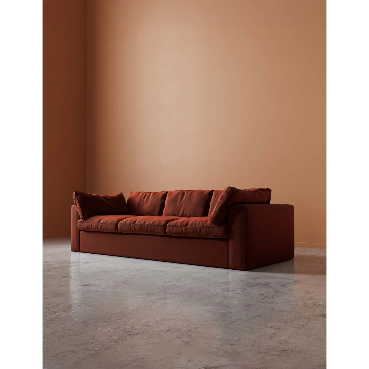 Swoon Crushed Velvet 3 Seater Sofa Red – image 5