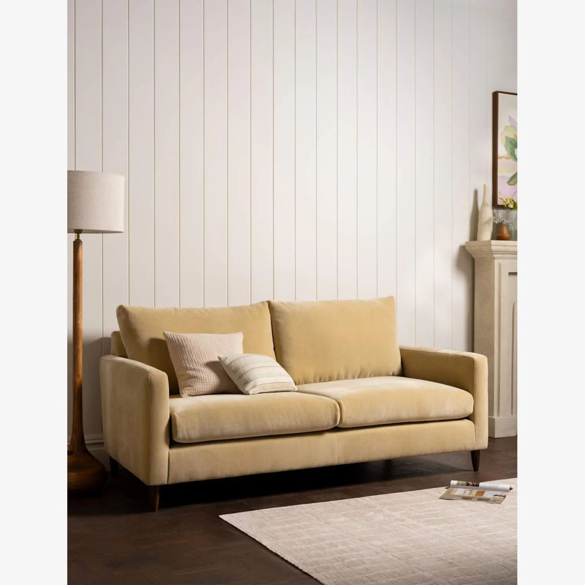 BARKER AND STONEHOUSE Todd Chenille 2 Seater Sofa Yellow – image 1