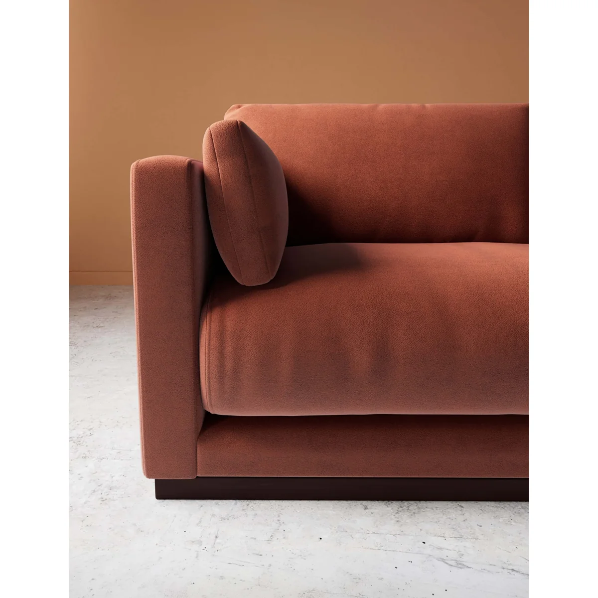 Swoon Easy Velvet 2 Seater Sofa Brown – image 3