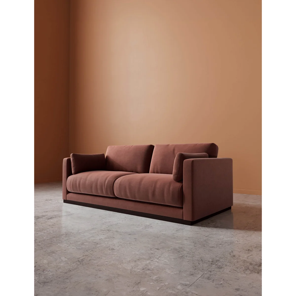 Swoon Easy Velvet 2 Seater Sofa Brown – image 5