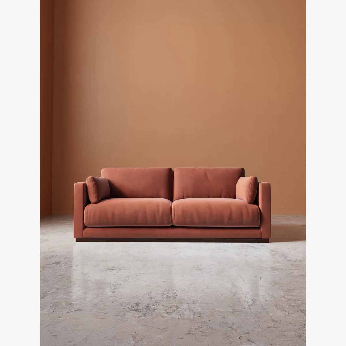 Swoon Easy Velvet 2 Seater Sofa Brown – image 1