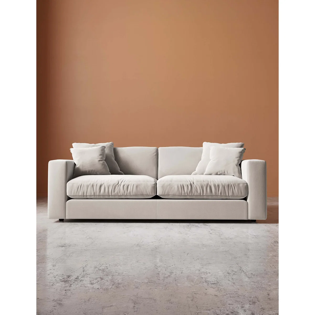 Swoon Crushed Velvet 3 Seater Sofa Dark Orange – image 2