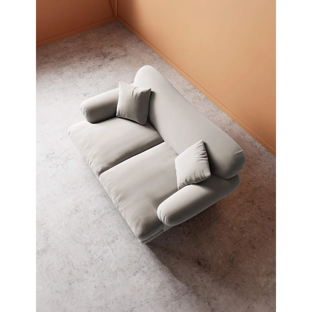 Swoon Willows Crushed Velvet 2 Seater Sofa Cream – image 4