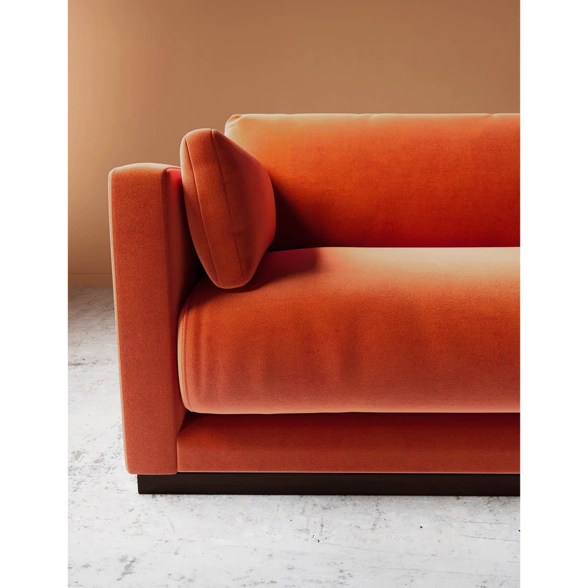 Swoon Easy Velvet 3 Seater Sofa Orange – image 3