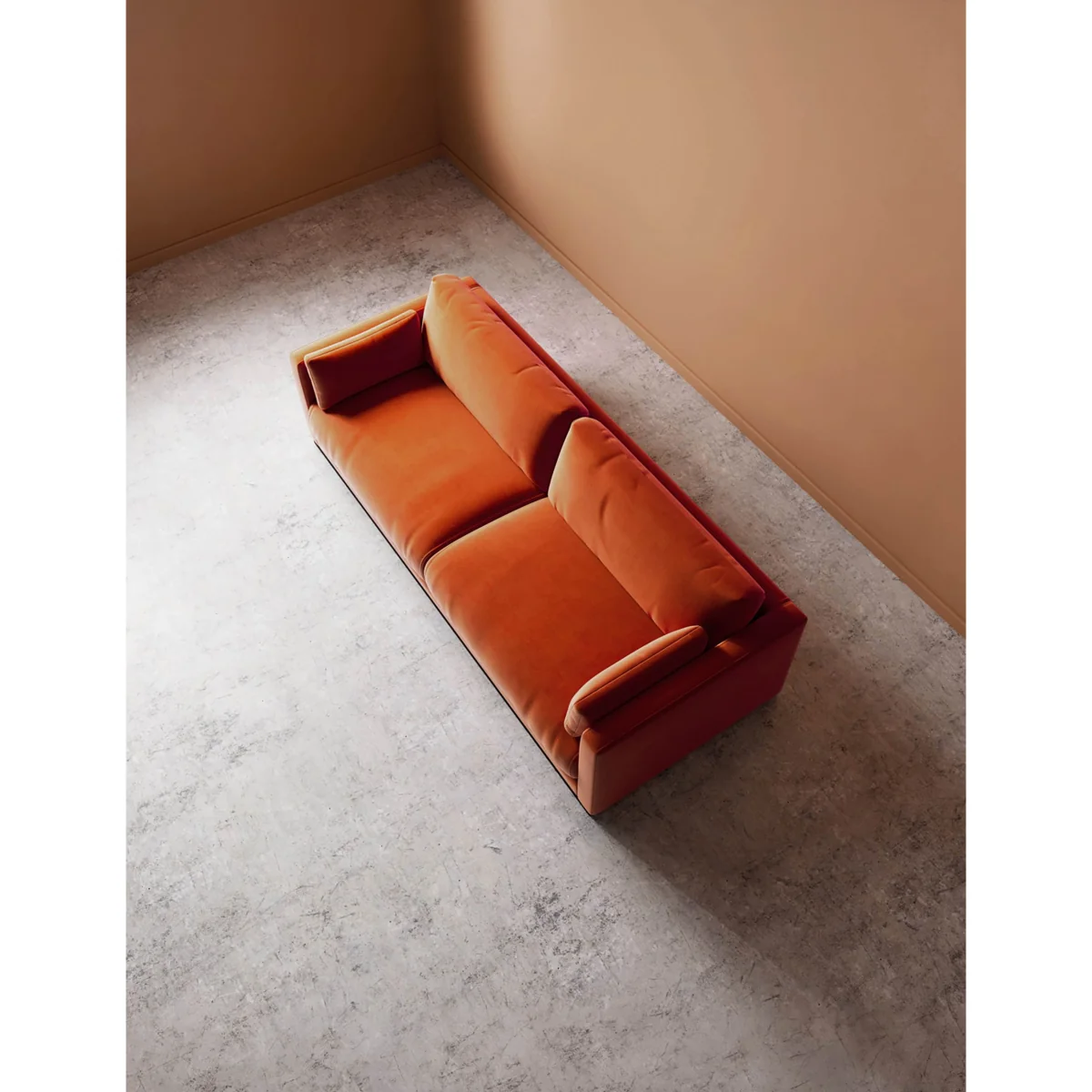 Swoon Easy Velvet 3 Seater Sofa Orange – image 4