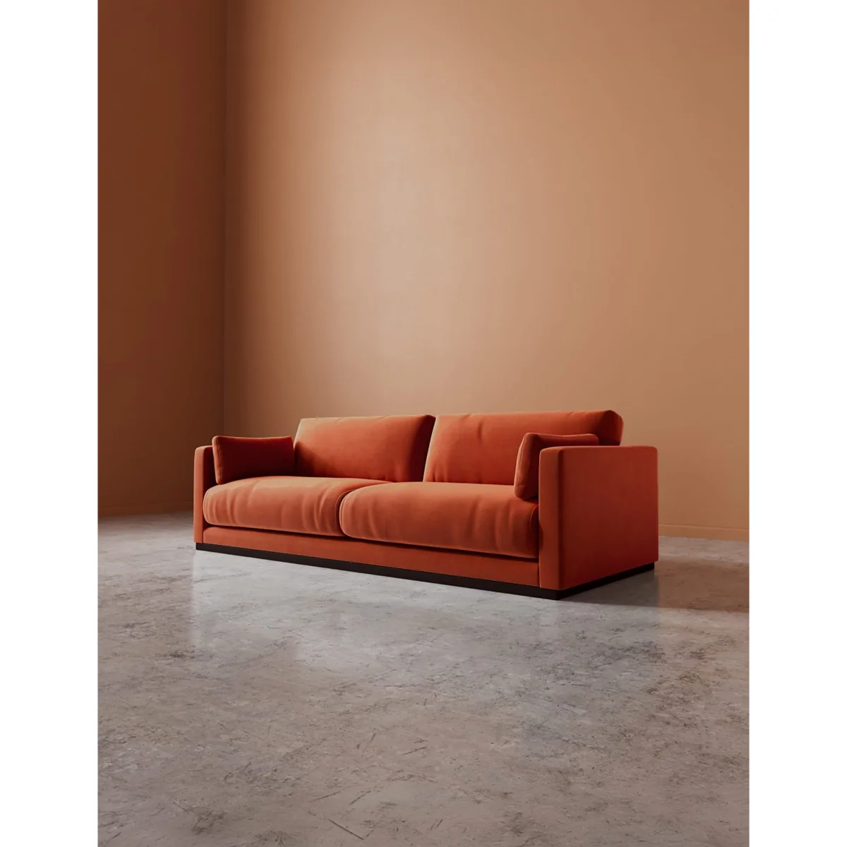 Swoon Easy Velvet 3 Seater Sofa Orange – image 5