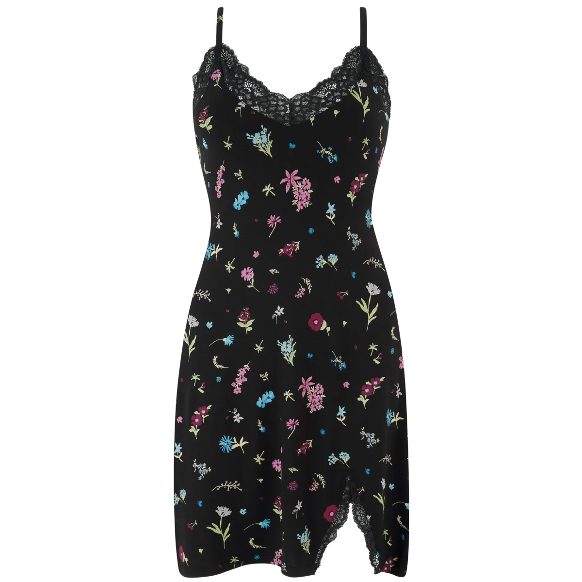 Pour Moi Sofa Loves Lace Jersey Floral Nightie Black Mix – image 2
