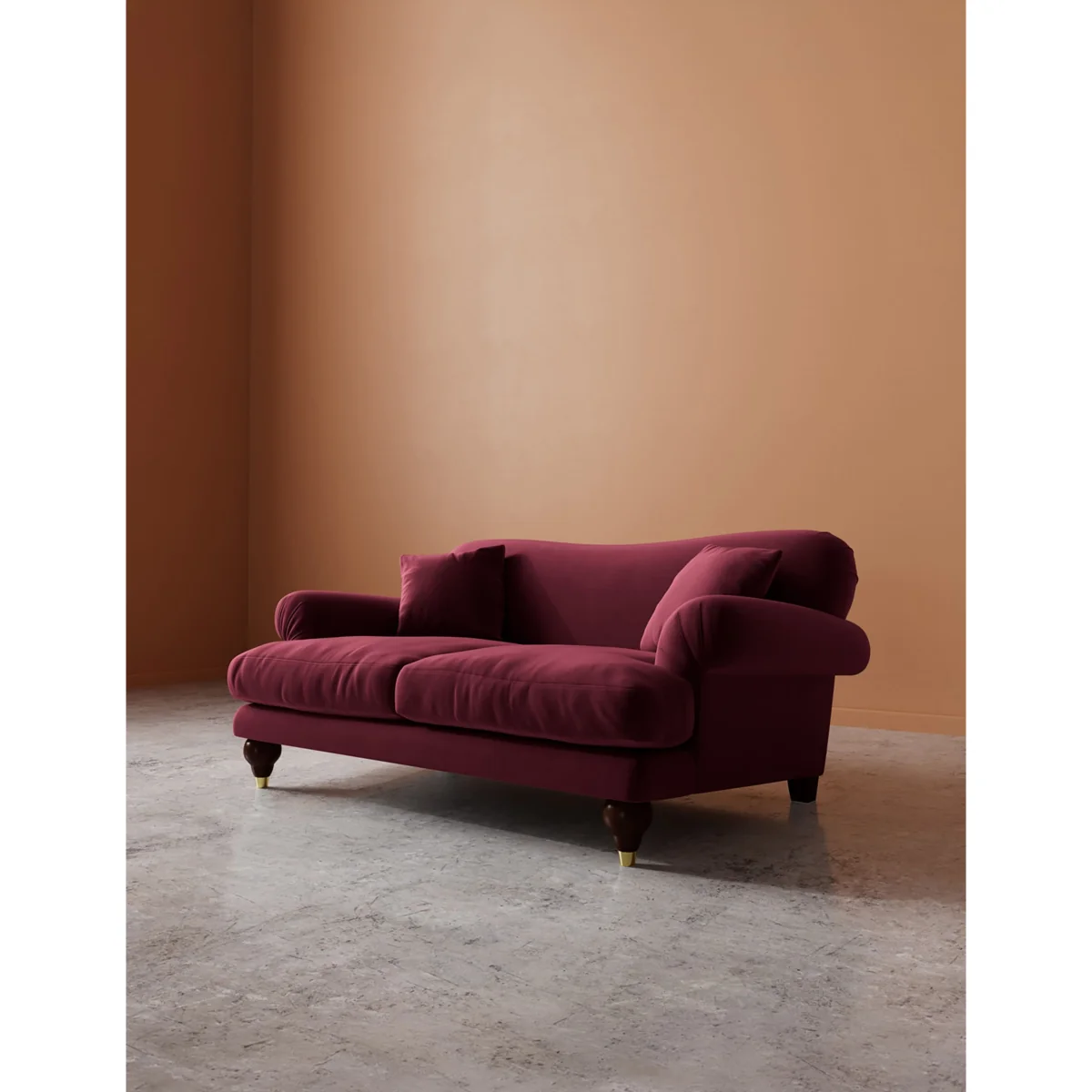 Swoon Willows Easy Velvet 2 Seater Sofa Burgundy – image 5