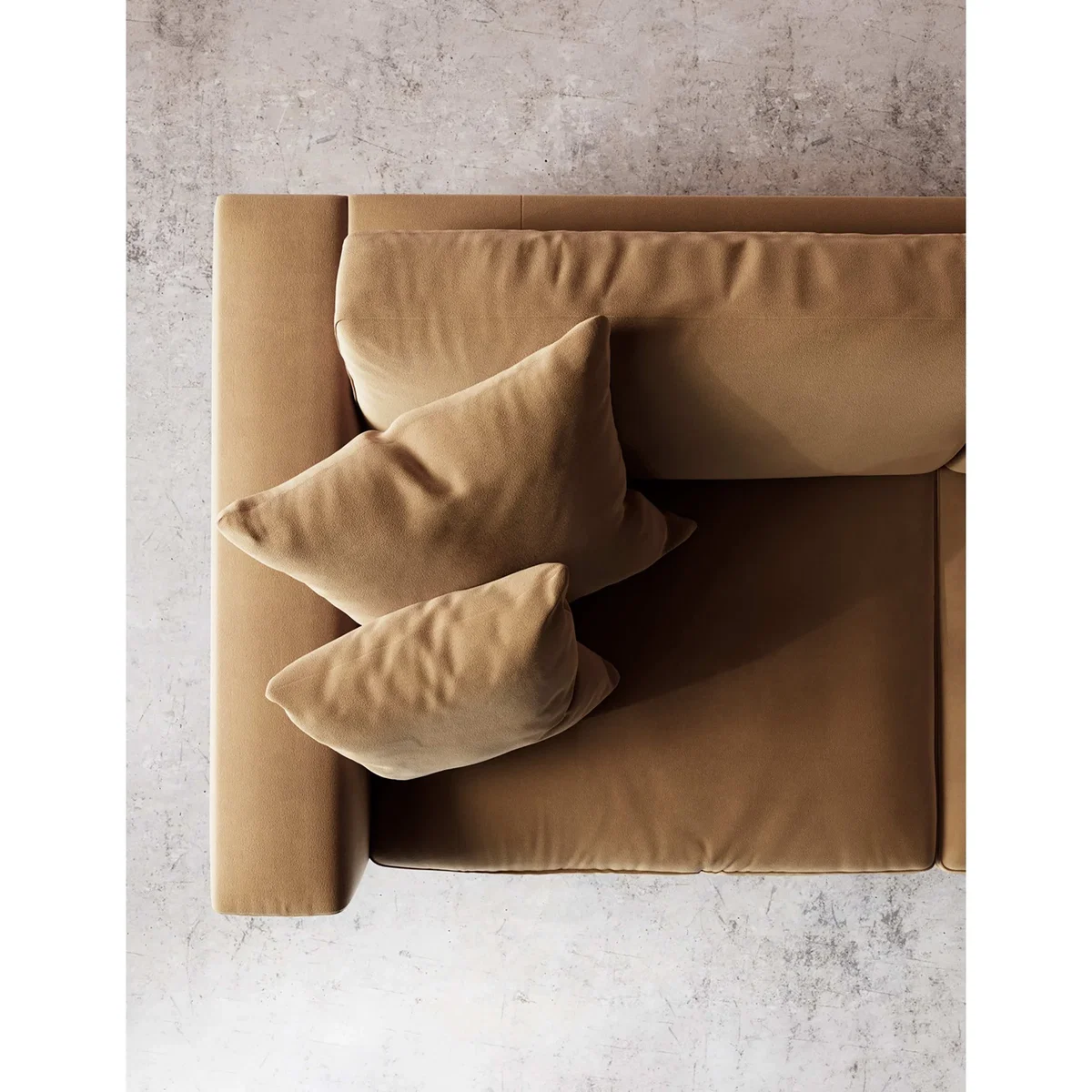 Swoon Easy Velvet 3 Seater Sofa Tan – image 3