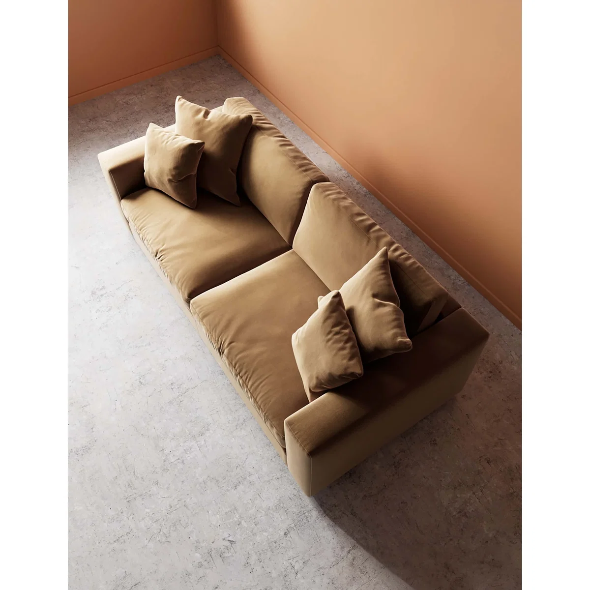 Swoon Easy Velvet 3 Seater Sofa Tan – image 4