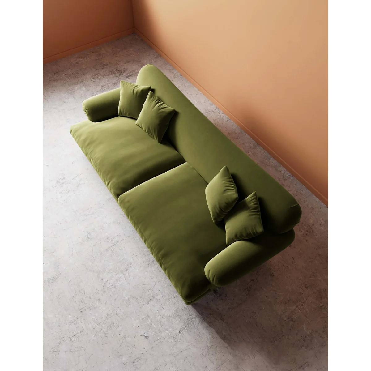 Swoon Willows Easy Velvet 3 Seater Sofa Green – image 4