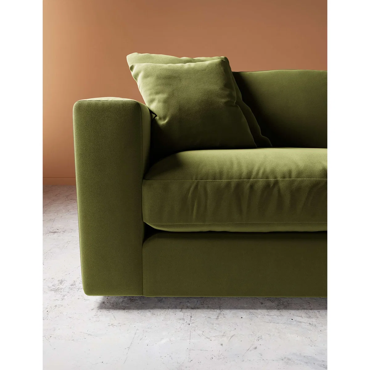 Swoon Easy Velvet 3 Seater Sofa Green – image 2
