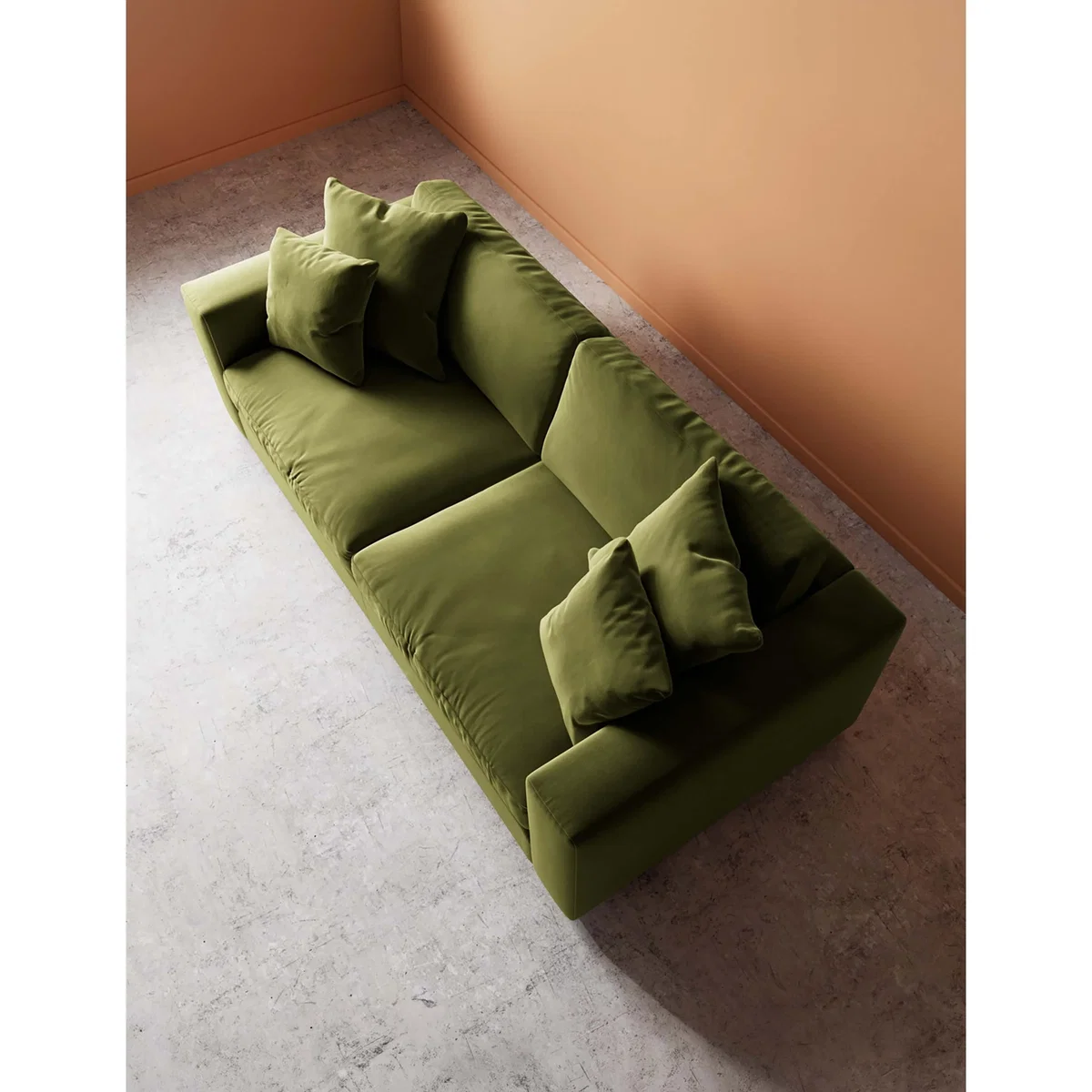 Swoon Easy Velvet 3 Seater Sofa Green – image 4