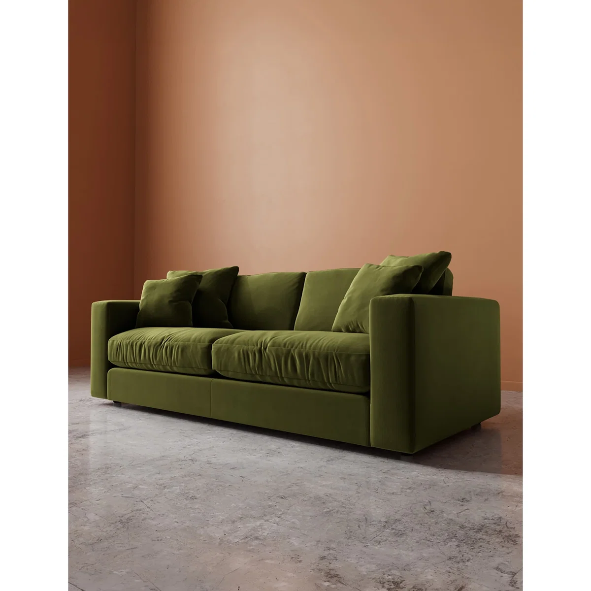 Swoon Easy Velvet 3 Seater Sofa Green – image 5