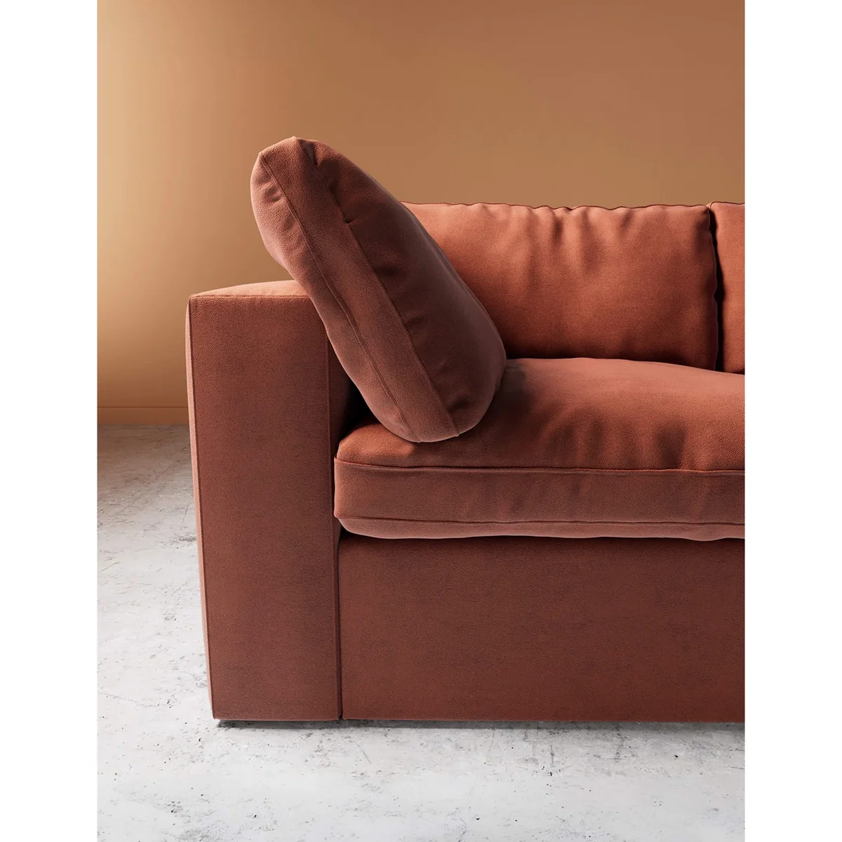 Swoon Easy Velvet 3 Seater Sofa Brown – image 2