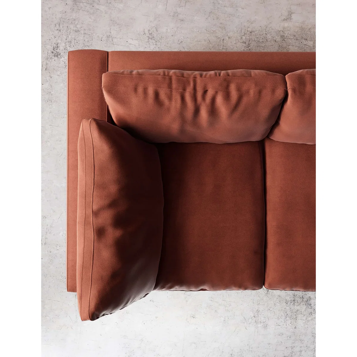 Swoon Easy Velvet 3 Seater Sofa Brown – image 3