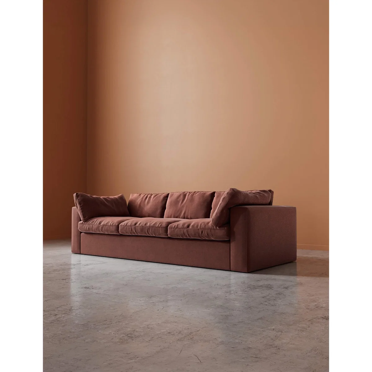 Swoon Easy Velvet 3 Seater Sofa Brown – image 5
