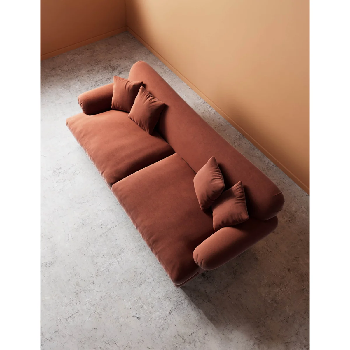 Swoon Willows Easy Velvet 3 Seater Sofa Brown – image 4