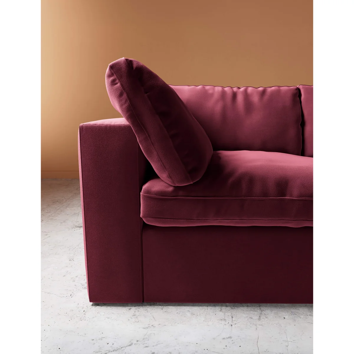 Swoon Easy Velvet 3 Seater Sofa Red – image 2
