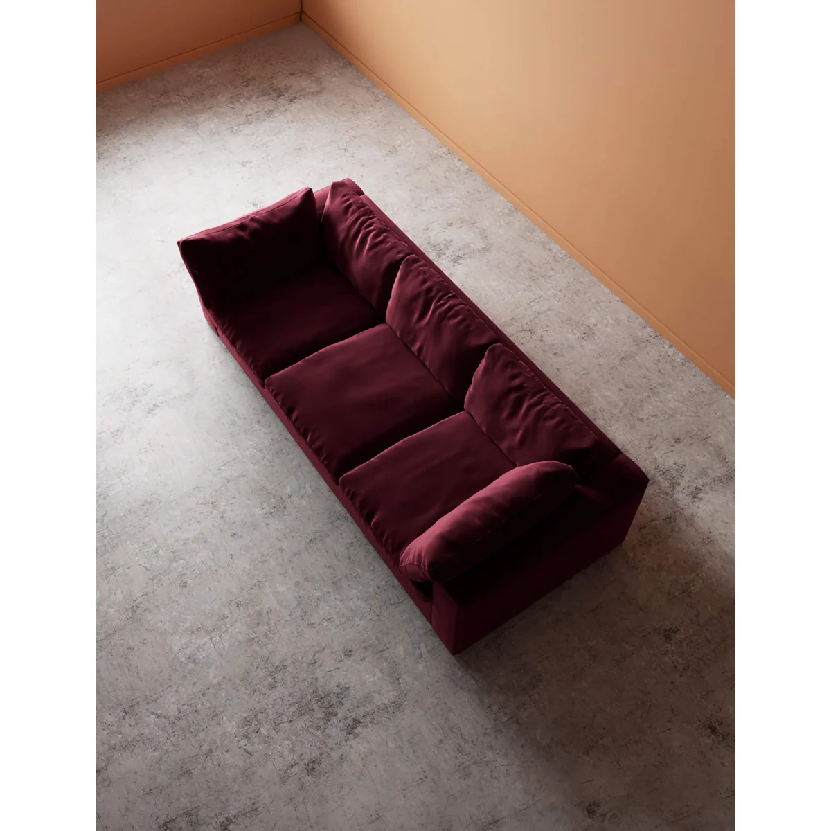 Swoon Easy Velvet 3 Seater Sofa Red – image 4
